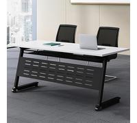 Table de conférence pliable et mobile avec roulettes à roulettes, design peu encombrant pour réunions et ateliers, bureau pliable portable pour un rangement facile
