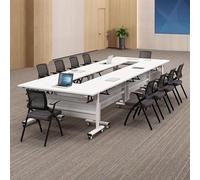 Table de conférence pliable extensible sur roulettes - Bureau mobile à longueur personnalisable pour salles de réunion, formation et collaboration d'équipe, réunions et événements