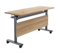 Table de conférence pliable mobile avec roulettes empilable pour séminaire et formation - Bureau de réunion - 6 pièces - Design déflecteur réglable pour bureau et événement