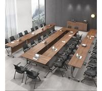 Table de conférence pliable moderne - Bureau d'entraînement mobile pour réunions de bureau 139,7 x 61 x 76,2 cm, finition noyer, solution gain de place.
