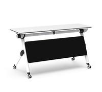 Table de conférence pliable modulable avec roulettes - Design compact 119,4 x 61 cm pour réunions de bureau et formation - Table rabattable portable noire pour une installation facile