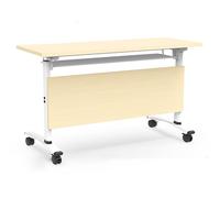 Table de conférence Pliable, Table de Formation Mobile, Bureau Pliant avec Roues silencieuses à 360°, Couche de Rangement et Plaque déflectrice, pour la Maison ou Le Bureau, Cadre en métal (