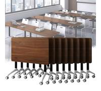 Table de conférence pliable - Table de réunion mobile avec couvercle rabattable idéale pour les séminaires, les formations, les conférences avec roues pour une mobilité facile, parfaite pour la maison