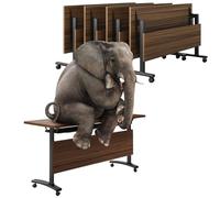 Table de conférence pliable - Table de réunion mobile avec couvercle rabattable, idéale pour les séminaires, les formations et les conférences, comprend des roulettes pour un transport facile