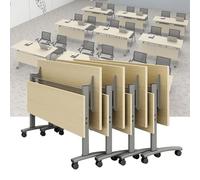 Table de conférence pliable - Table de réunion mobile avec roulettes à roulettes, design pliable pour séminaires, formations, conférences, idéal pour la maison et le bureau.