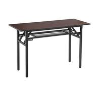 Table de conférence pliable - Table d'entraînement rectangulaire avec pieds antidérapants et capacité de charge de 200 kg, parfaite pour les réunions et les ateliers (noyer noir, 80 x 50 cm)