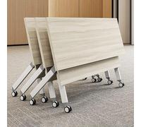 Table de conférence Pliante 3 pièces avec Plateau Rabattable, Table de séminaire Mobile à roulettes pour Bureau à Domicile ou Salle de Classe (Noir, 120 x 40 x 75 cm)