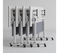 Table de conférence pliante 4 pièces, bureau de réunion mobile avec roues silencieuses, table de réception en bois pour bureau, formation en esign portable (129,9 x 60 cm)