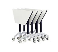 Table de conférence pliante avec roues à verrouillage silencieux à 360°, table d'entraînement trapézoïdale mobile pour la maison, le bureau, la conférence