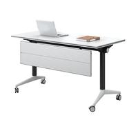 Table de conférence pliante avec roulettes, table d'entraînement mobile à rabat, portable et robuste en métal pour réunions de bureau et séminaires