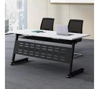 Table de conférence pliante avec roulettes verrouillables - Bureau mobile peu encombrant pour le travail, l'étude et la salle à manger - Pas de montage nécessaire