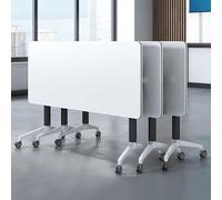 Table de conférence pliante avec roulettes verrouillables, design peu encombrant, cadre en métal durable, idéal pour le bureau, la formation et les séminaires