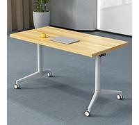 Table de conférence pliante avec roulettes verrouillables, design peu encombrant, cadre en métal durable, idéal pour le bureau, la formation et les séminaires