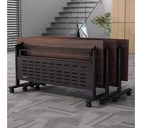 Table de conférence pliante avec roulettes verrouillables, design peu encombrant, cadre en métal durable, idéal pour le bureau, la formation et les séminaires