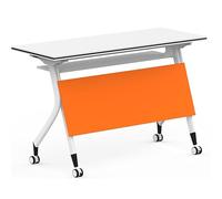 Table de conférence pliante avec roulettes verrouillables, design peu encombrant, cadre en métal durable, idéal pour le bureau, la formation et les séminaires
