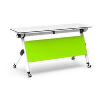 Table de conférence pliante, bureau de formation mobile à casttes verrouillables, plan d'espace de 25 mm épais pour les réunions de bureau, séminaire, salle de onception moderne des Noirs, as