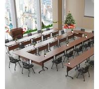 Table de conférence pliante de 1,8 m pour 6 à 8 personnes - Bureau mobile rectangulaire d'entraînement et de séminaire - Mobilier de bureau et de salle de conférence idéal pour réunions et événements