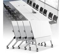 Table de conférence pliante de 1,8 m, table d'entraînement à roulettes pour bureau et salle de classe