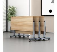 Table de conférence pliante de 3pcs avec table de réunion mobile moderne conception de la conception et roues silencieuses du séminaire idéal pour les salles de conférence des salles de conférence et