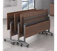 Table de conférence Pliante, Grande Table rectangulaire Polyvalente pour salles de conférence avec roulettes silencieuses, Solution Mobile pour des réunions dynamiques dans Les Bureaux et Le