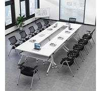 Table de Conférence Pliante, Lot de 6 Tables Pliantes pour 12 À 16 Personnes, Table Moderne À Plateau Rabattable avec roulettes, Gain de Place, Table de Réunion Rectangulaire pour Bureau Ou