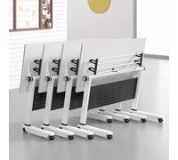 Table de conférence pliante mobile - 4 tables d'entraînement rectangulaires avec roues silencieuses pour bureau et salle de classe - Extra large, 140 x 60 x 74,9 cm
