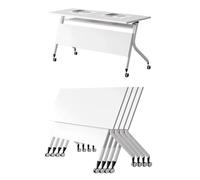 Table de conférence Pliante Mobile avec Plateau Rabattable et roulettes pour Sessions de Formation, séminaires, réunions dans Les écoles et Les Bureaux