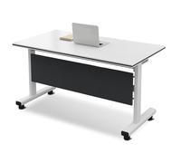 Table de conférence pliante mobile avec roues verrouillables Cadre en métal Idéal pour bureau, salle de classe, école Gris 47 x 20 cm Meuble de salle de réunion polyvalent
