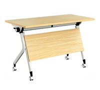 Table de conférence pliante mobile avec roulettes verrouillables - Bureau en métal pour bureau, formation, séminaire, salle de réunion, utilisation portable et polyvalente