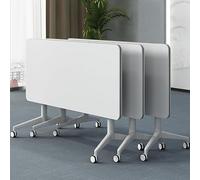Table de conférence pliante mobile avec roulettes verrouillables - Bureau en métal pour entraînement de bureau et séminaire - Mobilier de réunion polyvalent