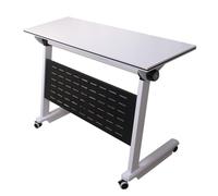 Table de Conférence Pliante, Mobile Bureau Professionnel, Charge Maximale 800kg, avec Roulettes, peu Encombrante, Idéale pour Les Salles de Conférence et Les Salles de Classe(White,160x40x75cm/63x16x3