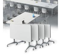 Table de conférence pliante mobile - Design peu encombrant pour les réunions de bureau et la formation en salle de classe - Portable et facile à ranger - Idéal pour les événements et les espaces de