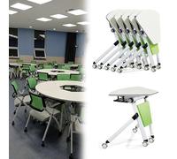 Table de conférence pliante moderne en bois orange de 180 cm pour séminaire et salle de réunion, design modulaire peu encombrant pour les sessions de collaboration