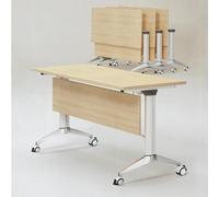 Table de conférence pliante moderne pour bureau, bureau d'entraînement mobile avec roulettes, table de réunion rotative et pliable pour un rangement facile et des solutions peu encombrantes.