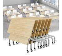 Table de conférence pliante moderne pour séminaires et réunions de formation, table de réunion mobile avec roulettes, lot de 6, 47,2 x 23,6 x 29,5 pouces