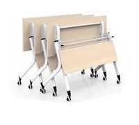 Table de conférence pliante portable avec roulettes - Bureau mobile à roulettes pour le bureau et la maison, poste de travail d'entraînement pliable, ordinateur portable mobile et table d'écriture