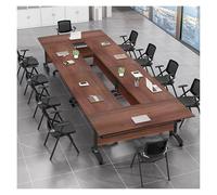 Table de conférence pliante portable avec roulettes silencieuses, 47 x 20 x 30 cm, table d'entraînement pliable pour bureau, salle de conférence et réunions (noyer, 6 pièces)