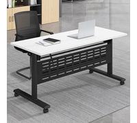 Table de conférence pliante portable en bois avec roulettes et pieds en acier inoxydable, bureau d'entraînement de bureau, très résistant, capacité de 104,3 kg, noir, 139,7 x 61 x 76,2 cm/160 x 61 x