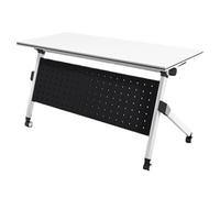 Table de conférence pliante sur roulettes, table de réunion mobile, bureau de formation roulant avec roulettes verrouillables, table de séminaire rectangulaire pour un assemblage facile, 6 p