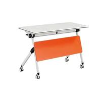 Table de conférence Pliante, Table de conférence Pliante et verrouillable, Bureau de Formation Mobile Moderne avec roulettes, Grand Bureau de séminaire modulaire(Orange,47.2"x23.6"x29.5")