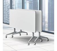 Table De Conférence Pliante - Table De Salle De Conférence, Table De Formation Mobile Pliable à Plateau Rabattable De Bureau, Table Pliante Portable avec Modestie Et Rou, 2pcs, 140 * 60 * 75cm