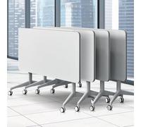 Table De Conférence Pliante - Table De Salle De Conférence, Table De Formation Mobile Pliable à Plateau Rabattable De Bureau, Table Pliante Portable avec Modestie Et Rou, 4pcs, 140 * 60 * 75cm