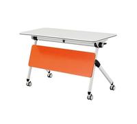 Table De Conférence Pliante, Table De Séminaire À roulettes, Grande Table De Réunion Rectangulaire À Plateau Rabattable, Bureau D'ordinateur pour Réception et Conférence,16pcs,120 * 50 * 75cm