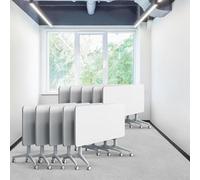 Table de conférence pliante - Table de séminaire moderne blanche avec dessus rabattable Mobilier d'entraînement mobile sur roulettes pour la maison, le bureau et la salle de classe