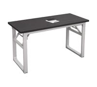 Table de Conférence Pliante, Table de Séminaire peu Encombrante, Bureau D'ordinateur Moderne, pour Travailler, étudier, écrire ou Jouer Dans la Chambre ou le Salon, Sans Assemblage(Black,80x50x75cm/32
