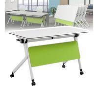 Table de conférence pliante - Table d'entraînement mobile pliable avec roulettes, grande table rectangulaire de réunion et de séminaire pour salles de conférence