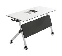 Table de Conférence Pliante, Tables de Formation pour Bureau Mobile, Bureau D'étude Informatique, Panneau D'intimité, roulettes Pivotantes À 360°, pour Maison, Bureaux(Black,140x50cm/55.1x19.6in)
