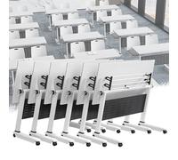 Table de conférence portable pliante avec roulettes, 6 pièces, idéale pour bureau, salle de formation, réunion, séminaire, salle de classe, 63 x 23,6 pouces