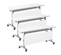 Table de conférence portable pliante avec roulettes - Table de réunion mobile à rabat pour bureau, étude, espaces de travail - Idéal pour les espaces collaboratifs et les événements