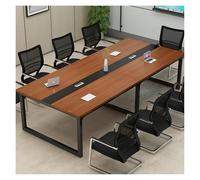 Table de conférence pour 8 à 12 personnes, grande table de réunion, cadre en métal, résistante à l'usure, 240 x 130 x 74 cm, idéale pour les réunions de groupe